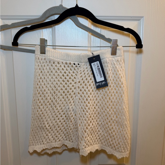 Nasty Gal Pants - Nasty Gal Ivory Crochet Women Shorts